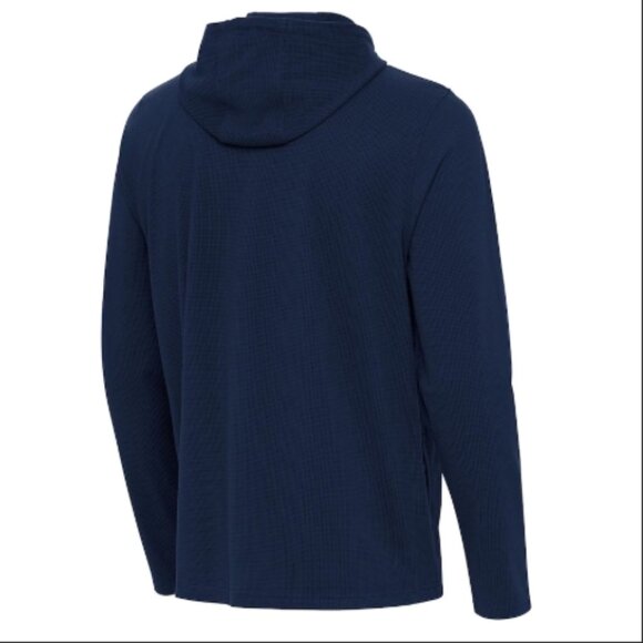 Antigua Action Lightweight Fleece Navy Blue Hoodie - Picture 3 of 13